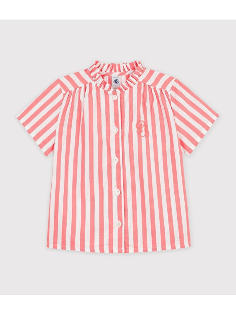 Short Sleeves - ストライプ半袖ブラウス PETIT BATEAU プチバトー トップス シャツ・ブラウス ホワイト【送料無料】[Rakuten Fashion]