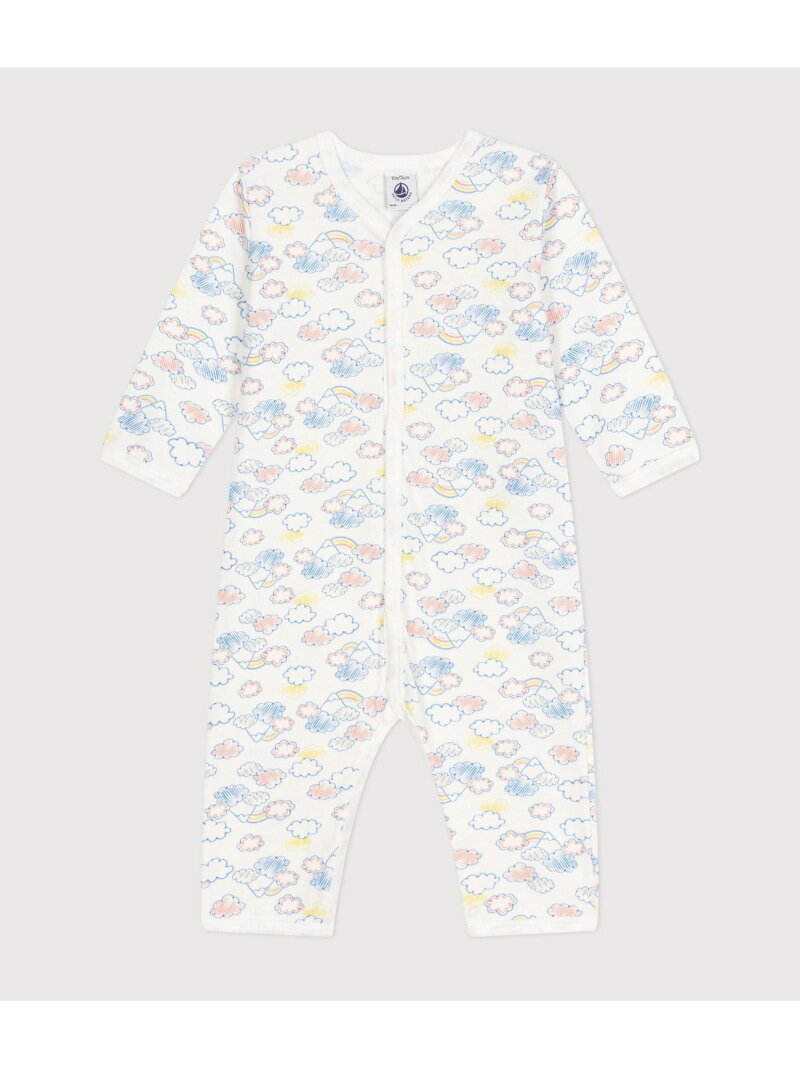 【SALE／20%OFF】プリント足なしロンパース PETIT BATEAU プチバトー マタニティウェア・ベビー用品 ロンパース・カバーオール ホワイト【RBA_E】【送料無料】[Rakuten Fashion]