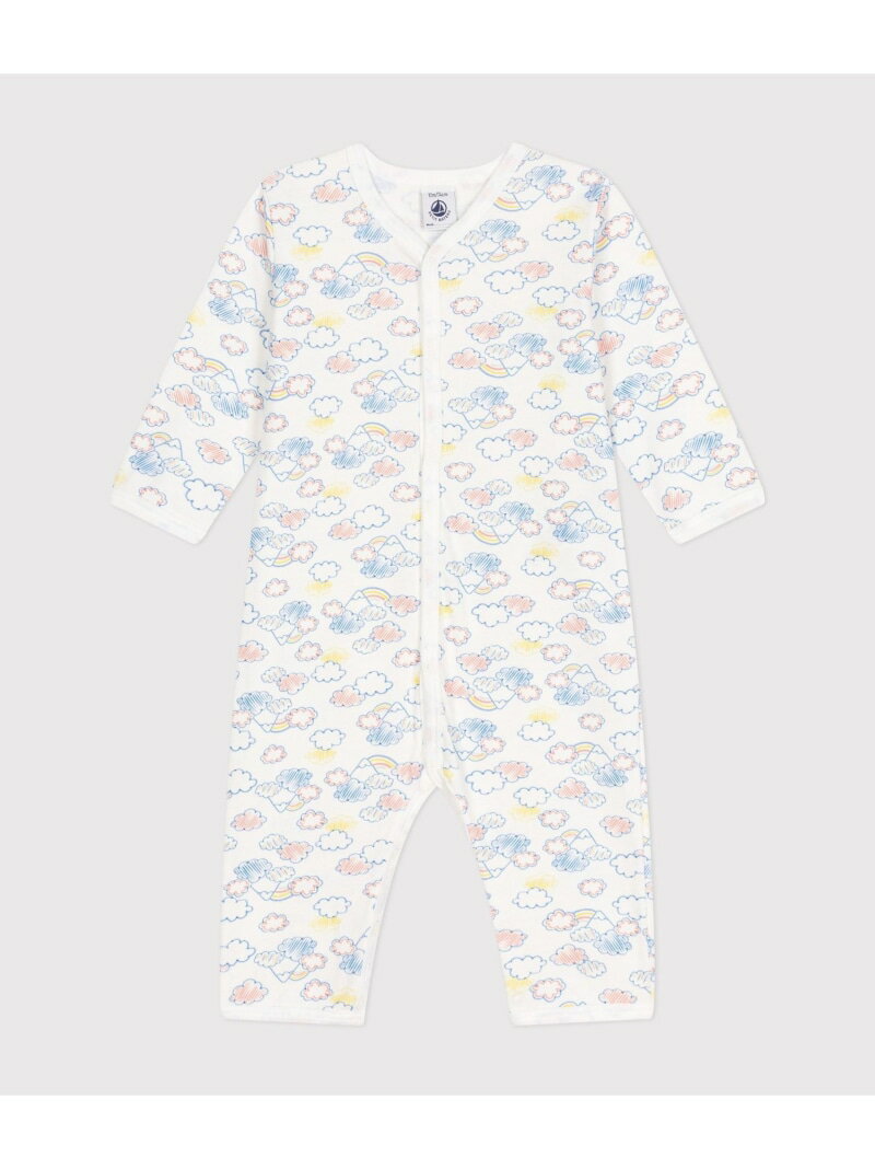 プチバトー ベビー服 男の子 プリント足なしロンパース PETIT BATEAU プチバトー マタニティウェア・ベビー用品 ロンパース・カバーオール ホワイト【送料無料】[Rakuten Fashion]