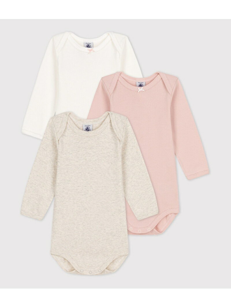 プチバトー ベビー服 男の子 【SALE／30%OFF】長袖ボディ3枚組 PETIT BATEAU プチバトー マタニティウェア・ベビー用品 ロンパース・カバーオール【RBA_E】【送料無料】[Rakuten Fashion]