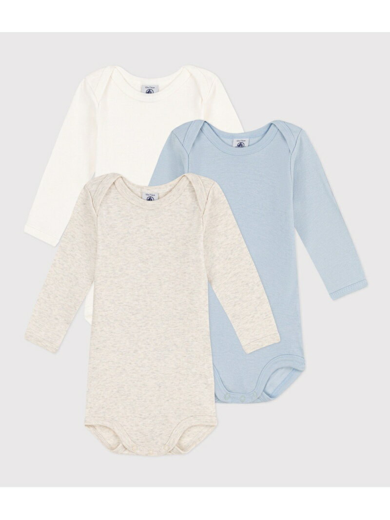 プチバトー ベビー服 男の子 【SALE／30%OFF】長袖ボディ3枚組 PETIT BATEAU プチバトー マタニティウェア・ベビー用品 ロンパース・カバーオール【RBA_E】【送料無料】[Rakuten Fashion]