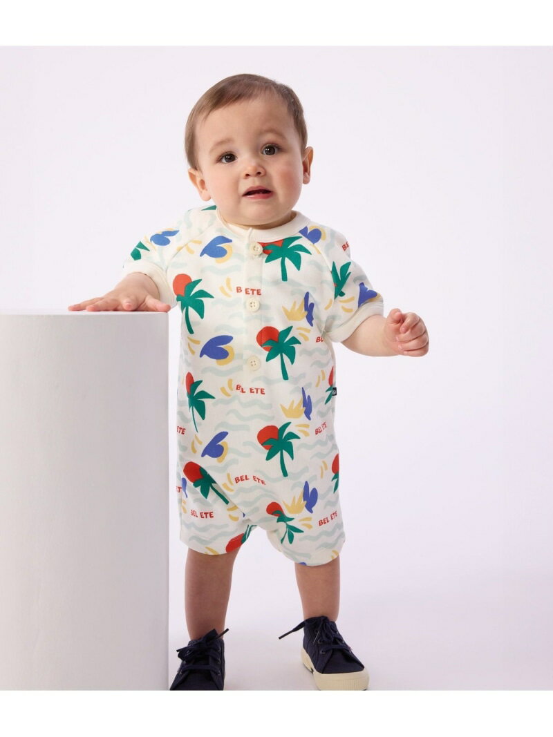 乐天商城 - プリントショートロンパース PETIT BATEAU プチバトー マタニティウェア・ベビー用品 ロンパース・カバーオール【送料無料】[Rakuten Fashion]