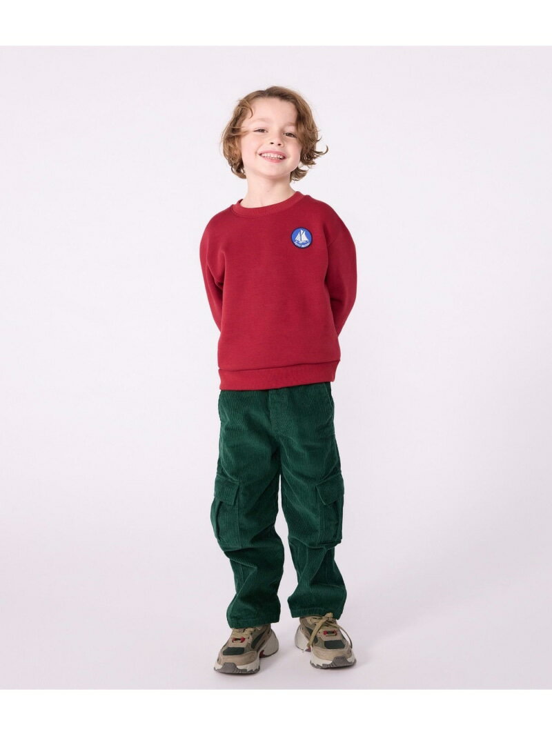 スウェットプルオーバー PETIT BATEAU プチバトー トップス スウェット・トレーナー レッド【送料無料..
