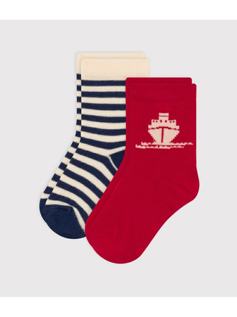 【SALE／20%OFF】ソックス2枚組 PETIT BATEAU プチバトー 靴下・レッグウェア 靴下【RBA_E】[Rakuten Fashion]