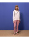 【SALE／10 OFF】ミラレ長袖パジャマ PETIT BATEAU プチバトー インナー ルームウェア パジャマ ホワイト【RBA_E】【送料無料】 Rakuten Fashion