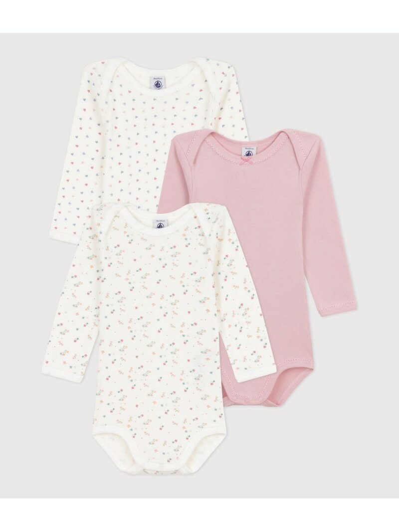 Rakuten - 【SALE／20%OFF】長袖ボディ3枚組 PETIT BATEAU プチバトー マタニティウェア・ベビー用品 ロンパース・カバーオール【RBA_E】【送料無料】[Rakuten Fashion]