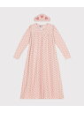 【SALE/20%OFF】ベロア長袖チュニックパジャマ PETIT BATEAU プチバトー インナー・ルームウェア パジャマ ピンク【RBA_E】【送料無料】...