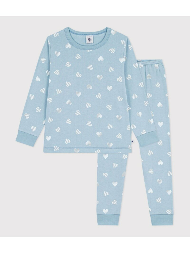 Rakuten - ハートプリント長袖パジャマ PETIT BATEAU プチバトー インナー・ルームウェア パジャマ ホワイト【送料無料】[Rakuten Fashion]