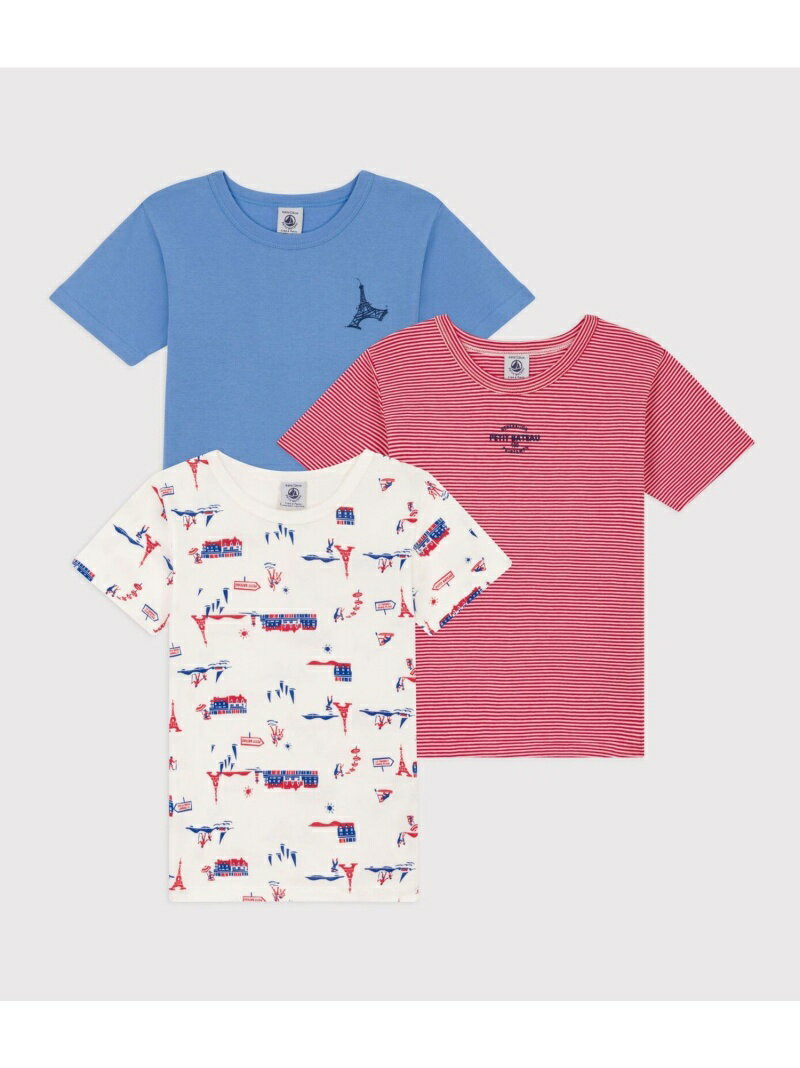 PETIT BATEAU（プチバトー）半袖Tシャツ3枚組フランスのリゾート地“LETOUQUETPARISPLAGE”の風景プリント、定番人気のミラレボーダー柄、シンプルなプレーンカラーで揃えた半袖Tシャツ3枚セットです。第二の肌と呼ばれるほど心地よい肌触りの1x1リブ編み素材を使用。何枚あっても嬉しいアイテムは、ギフトにもおすすめです。型番：A0737B-00-100 HM3362【採寸】サイズ着丈身幅袖丈6才 116cm43.5cm29.5cm12.2cm8才 128cm47.2cm31cm13cm10才 140cm50.7cm33cm13.8cm12才 152cm54.2cm35.5cm14.8cm商品のサイズについて【商品詳細】モロッコ素材：コットン100%サイズ：6才 116cm、8才 128cm、10才 140cm、12才 152cm※画面上と実物では多少色具合が異なって見える場合もございます。ご了承ください。商品のカラーについて 【予約商品について】 ※「先行予約販売中」「予約販売中」をご注文の際は予約商品についてをご確認ください。■重要なお知らせ※ 当店では、ギフト配送サービス及びラッピングサービスを行っておりません。ご注文者様とお届け先が違う場合でも、タグ（値札）付「納品書 兼 返品連絡票」同梱の状態でお送り致しますのでご了承ください。 ラッピング・ギフト配送について※ 2点以上ご購入の場合、全ての商品が揃い次第一括でのお届けとなります。お届け予定日の異なる商品をお買い上げの場合はご注意下さい。お急ぎの商品がございましたら分けてご購入いただきますようお願い致します。発送について ※ 買い物カートに入れるだけでは在庫確保されませんのでお早めに購入手続きをしてください。当店では在庫を複数サイトで共有しているため、同時にご注文があった場合、売切れとなってしまう事がございます。お手数ですが、ご注文後に当店からお送りする「ご注文内容の確認メール」をご確認ください。ご注文の確定について ※ Rakuten Fashionの商品ページに記載しているメーカー希望小売価格は、楽天市場「商品価格ナビ」に登録されている価格に準じています。 商品の価格についてPETIT BATEAUPETIT BATEAUのその他のインナー・ルームウェアインナー・ルームウェアご注文・お届けについて発送ガイドラッピンググッズ3,980円以上送料無料ご利用ガイドこの商品はセール商品のため返品・交換対象外です詳細はこちら &gt;&gt;