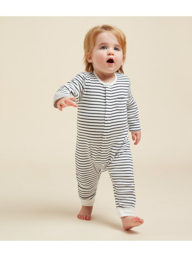 プチバトー ベビー服 男の子 【SALE／50%OFF】ミニマリニエールロンパース PETIT BATEAU プチバトー マタニティウェア・ベビー用品 ロンパース・カバーオール【RBA_E】[Rakuten Fashion]