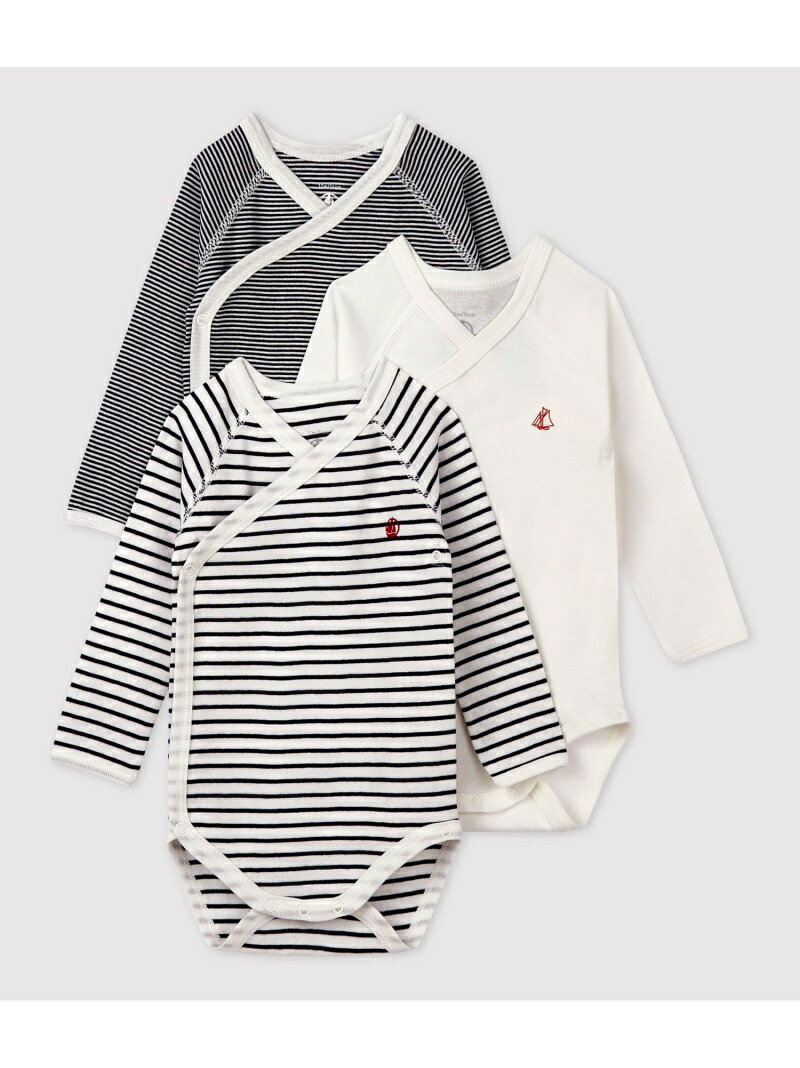 マリニエール長袖あわせボディ3枚組 PETIT BATEAU プチバトー マタニティウェア・ベビー用品 ベビー肌着・新生児服【送料無料】[Rakuten Fashion]