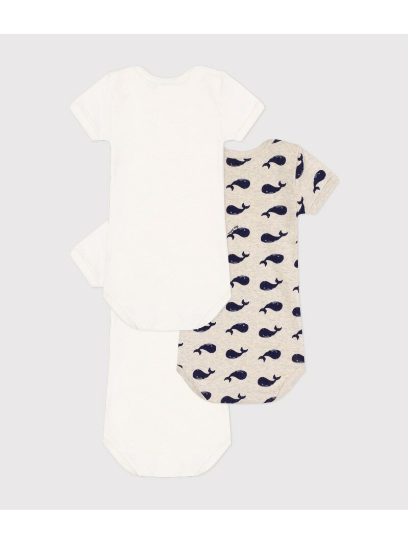 半袖ボディ3枚組 PETIT BATEAU プチバトー マタニティウェア・ベビー用品 ロンパー...