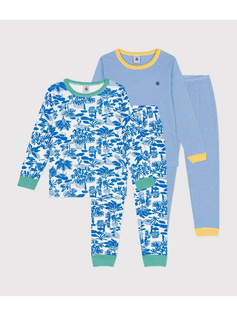 長袖パジャマ2枚組 PETIT BATEAU プチバトー インナー・ルームウェア パジャマ【送料無料】[Rakuten Fashion]