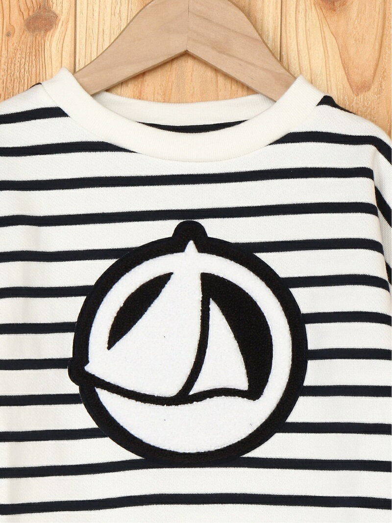 残りわずか Fashion K ロゴ入りマリニエール長袖プルオーバー Petit Bateau プチバトー カットソー キッズカットソー ホワイト 送料無料 大注目 Www Gestalt Cl