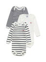 長袖ボディ3枚組 PETIT BATEAU プチバトー マタニティウェア・ベビー用品 ロンパース・カバーオール Rakuten Fashion 