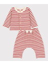 【SALE/20%OFF】パイルカーディガン&パンツセット PETIT BATEAU プチバトー トップス カーディガン ホワイト【RBA_E】【送料無料】[R...