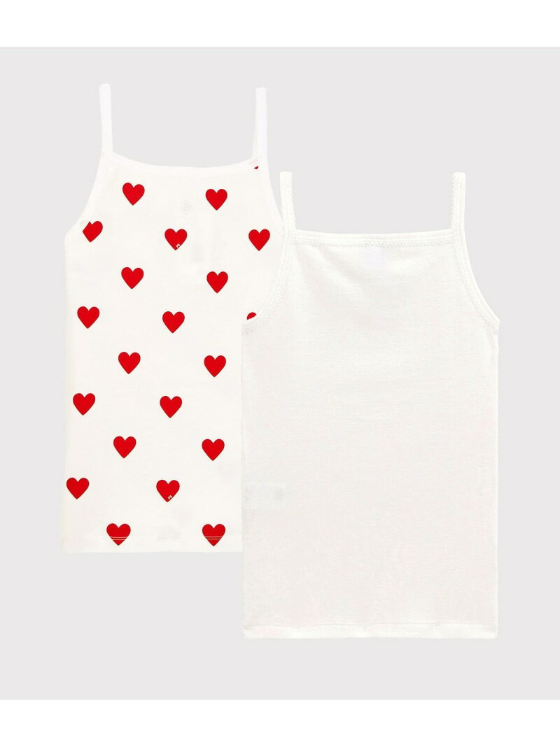ハートプリントキャミソール2枚組 PETIT BATEAU プチバトー インナー・ルームウェ...