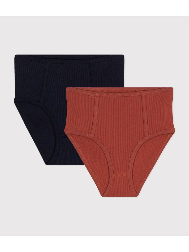 【SALE/10%OFF】2x2リブ編みショーツ2枚組 PETIT BATEAU プチバトー インナー・ルームウェア ショーツ【RBA_E】【送料無料】[Rak...