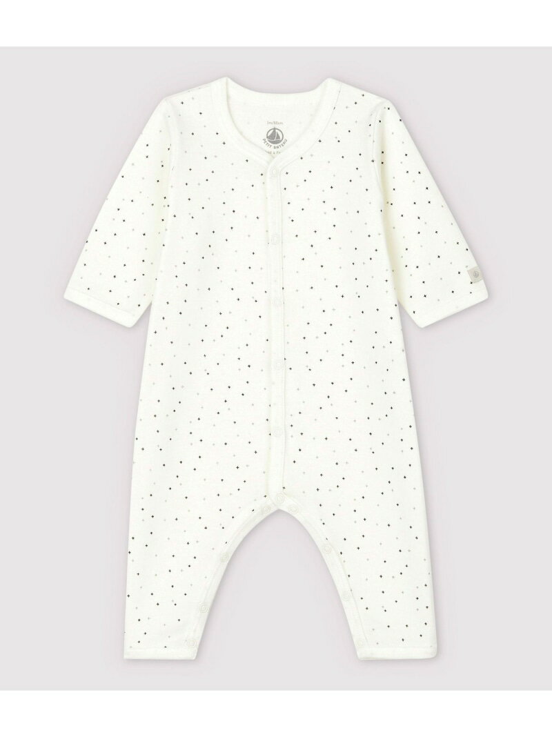 プチバトー ベビー服 男の子 【SALE／10%OFF】プリント足なしロンパース PETIT BATEAU プチバトー マタニティウェア・ベビー用品 ロンパース・カバーオール ホワイト【RBA_E】【送料無料】[Rakuten Fashion]