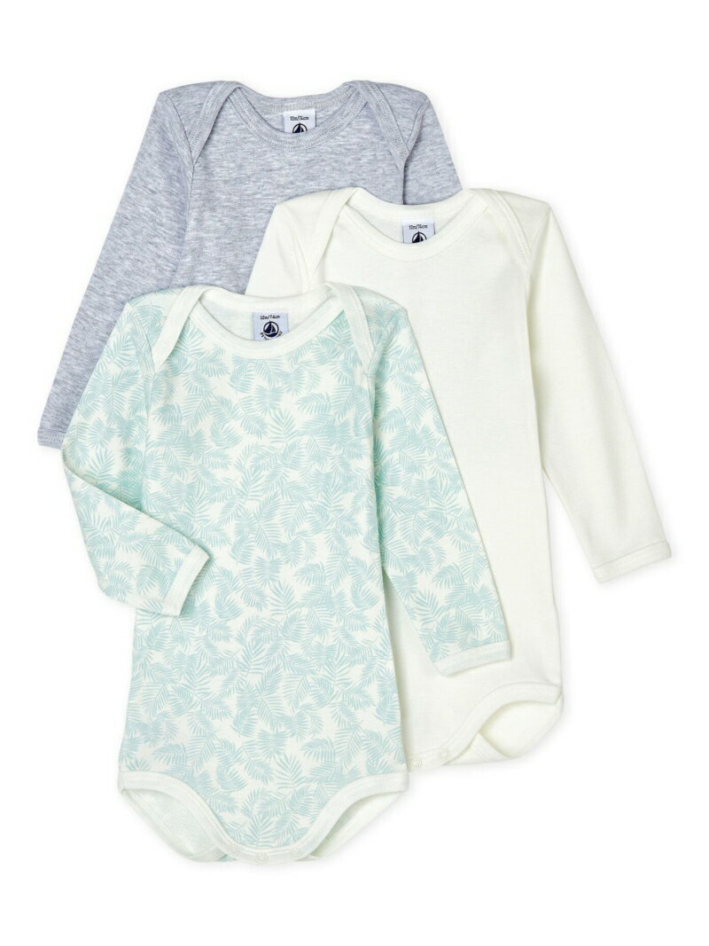 【SALE／20%OFF】(K)長袖ボディ3枚組_ベビーGL PETIT BATEAU プチバトー マタニティウェア・ベビー用品 ロンパース・カバーオール【RBA_E】【送料無料】[Rakuten Fashion]のサムネイル