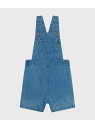 ライトデニムショートサロペット PETIT BATEAU プチバトー オールインワン・オーバーオール オーバーオール・サロペット ブルー【送料無料】[Rakut...