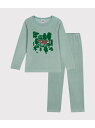 【SALE/30%OFF】ベロア長袖パジャマ PETIT BATEAU プチバトー インナー・ルームウェア パジャマ グリーン【RBA_E】【送料無料】[Rak...