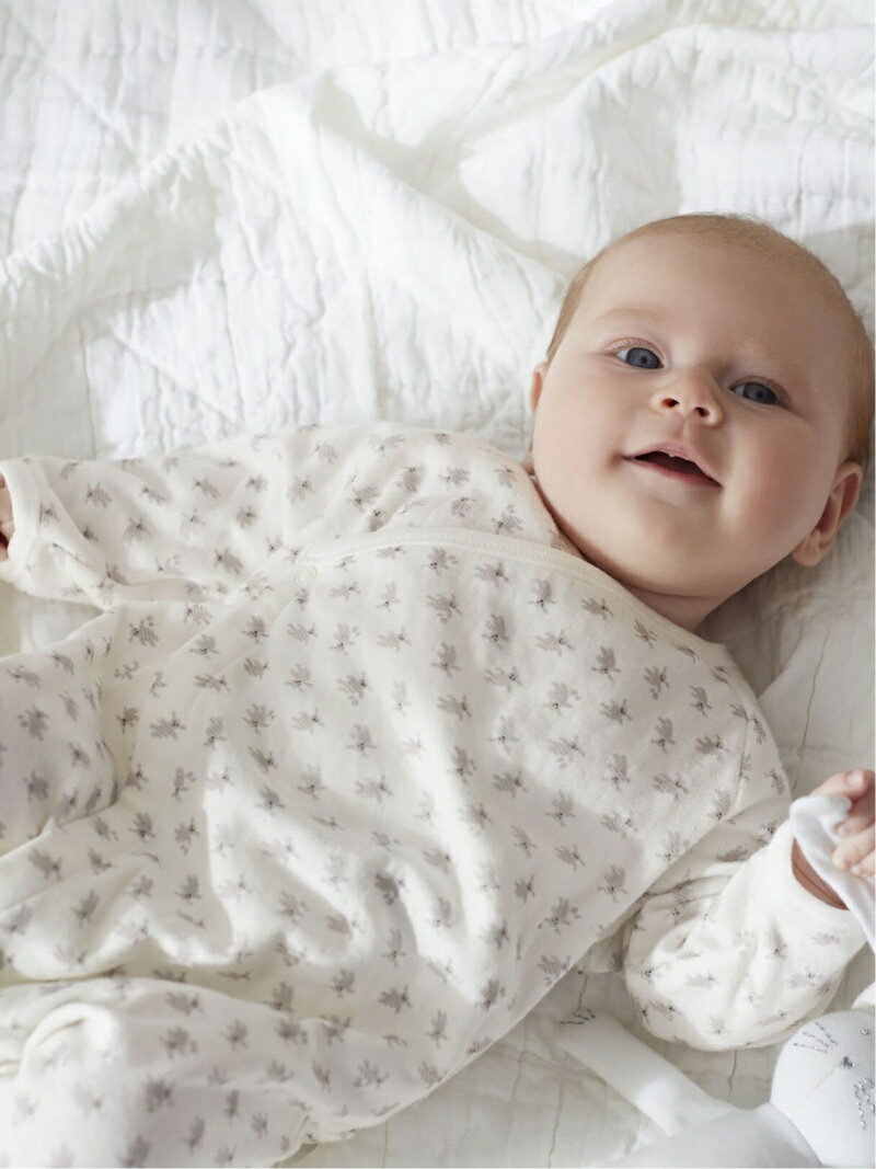 (K)チュビック前開きロンパース PETIT BATEAU プチバトー マタニティウェア・ベビー用品 ロンパース・カバーオール ホワイト【送料無料】[Rakuten Fashion]のサムネイル