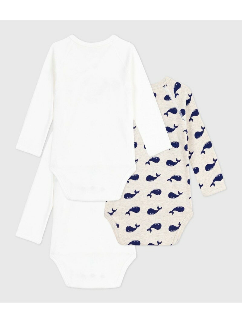 長袖あわせボディ3枚組 PETIT BATEAU プチバトー マタニティウェア・ベビー用品 ベビー肌着・新生児服【送料無料】[Rakuten Fashion]