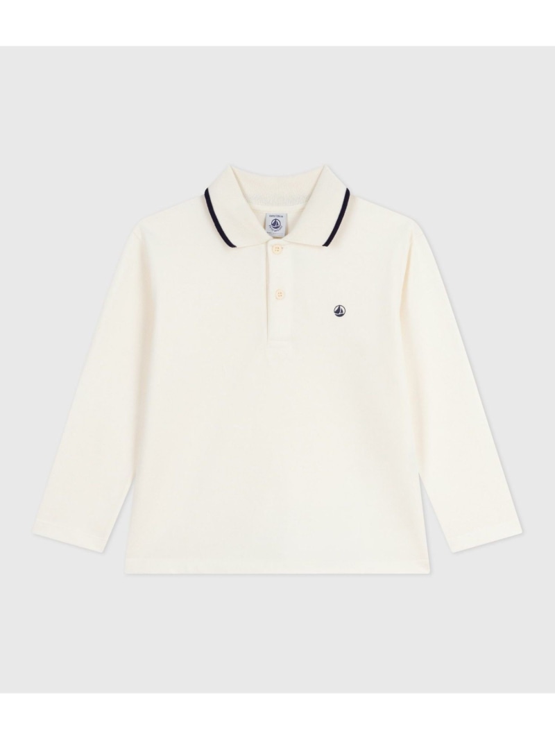 長袖ポロシャツ PETIT BATEAU プチバトー トップス ポロシャツ ホワイト【送料無料】[Rakuten Fashion]