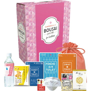 女性用防災セット BOUSAI petit BOX 8467 非常用持出袋 緊急避難セット 防災リュック 防災セット 防災グッズ 非常用持ちだし袋 地震対策 詰め合わせ ギフトセット プレゼント ギフト ラッピング無料 内祝い お礼 祝い返し お歳暮 お中元 B51【送料無料】