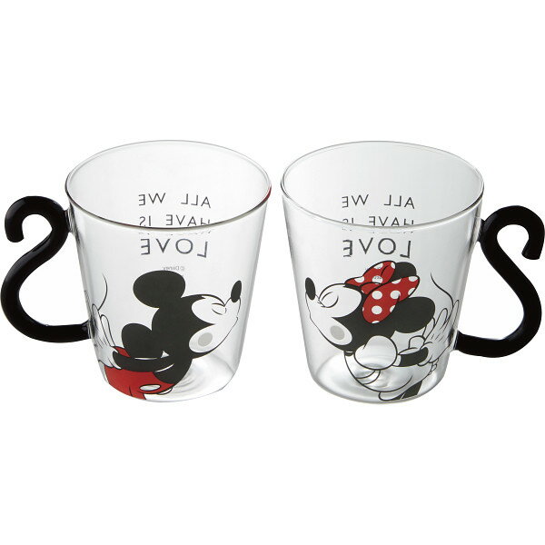 耐熱ペアマグ(ミッキー&ミニー) 52159 ディズニー Disney ミッキー 耐熱 ガラス マグカップ ペアグラス ラッピング無料 メッセージカード 贈り物 ギフト 女性 プレゼント 日用品 おしゃれ シンプル かわいい 出産祝い 内祝い 新築祝い 誕生日 母の日 お祝い A51のサムネイル