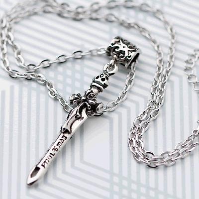 Antique チェーンネックレス ケース付き Sord (Ac100) 剣モチーフ レディース メンズ 韓国製 ネックレス ペンダント シルバー シンプル お...