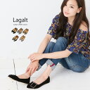 アウトレット パンプス 痛くない ローヒール ぺたんこ ベルト 金具 フラット シューズ バックル ベルト Lagalt 金具付き パンプス (ar-BLBKU...