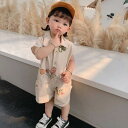 【ポイント10倍】アメコミ柄オールインワンロンパース オーバーオール 女の子 男の子 ベビー キッズ 上下セット 80 90 100 110 120 韓国子供服...