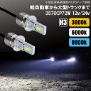 H3 H3a H3c H3d LED フォグ 12V 24V フォグランプ バルブ 2個 700lm 3570CSP72W キャンセラー内蔵 6000k 3000k 爆光 アンバー ホワイト アイスブルー