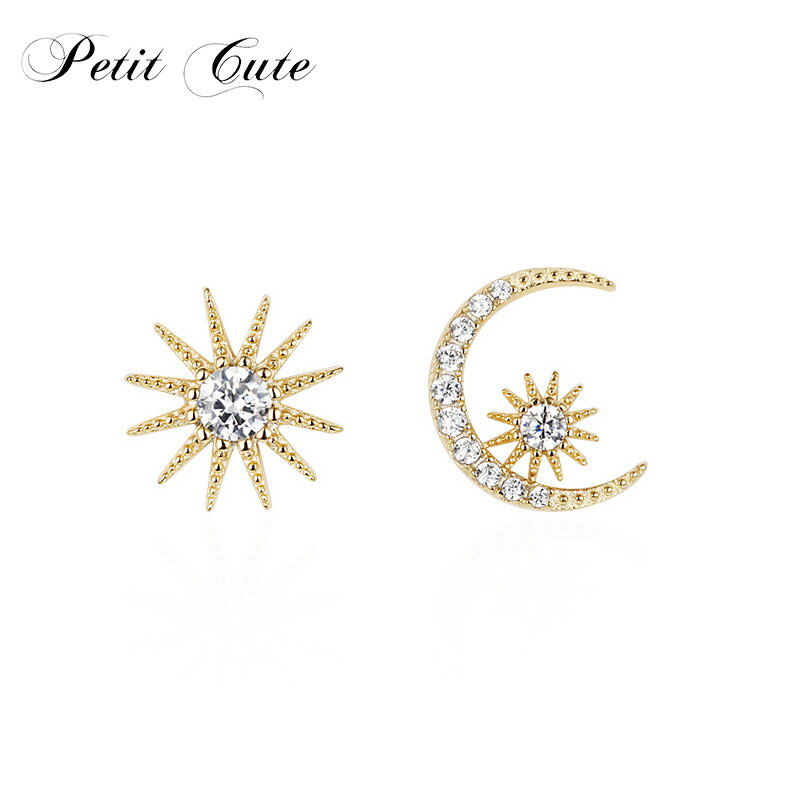 ピアス 月 星 ゴールド ダイヤモンド