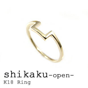 K18 リング デザインリング U字 コの字 四角 細身 華奢 小指 ピンキーリングギフト プレゼント ホワイトゴールド ピンクゴールド イエローゴールド 指輪...
