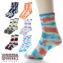 【正規品】【 UNIVERSAL OVERALL 】レディース むら染め リブクルー ユニバーサルオーバーオール 靴下 カレッジバッグ レギュラー丈 くつした ...