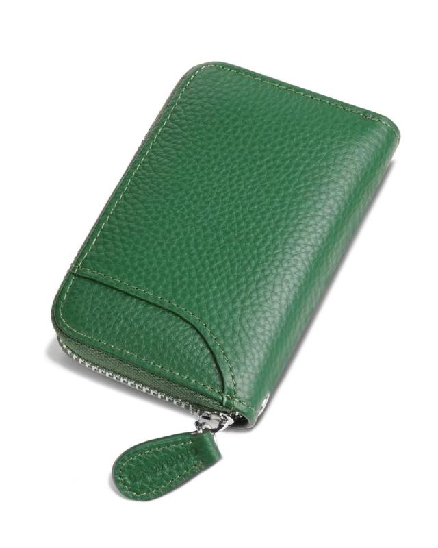 財布 Rfid レザー カードケース カード入れ 大容量 小銭入れ メンズ Card Wallet Men Women Rfid 本革 カード クレジットカード 小銭ケース 財布 メンズ レディース コインケース キーケース 濃い緑色