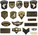 JINSELF ワッペン 18枚セット アイロン アップリケ ミリタリー アメリカ 北欧 英語 サバゲー 自衛隊 軍 刺繍 補修 大人 男 メンズ USA18