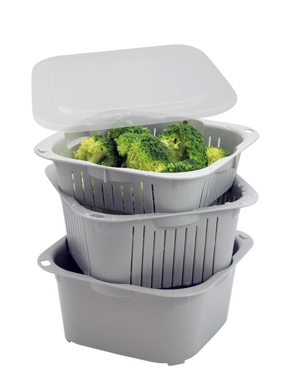 シービージャパン 水切り ザル バット セット Mサイズ 抗菌 下ごしらえ 電子レンジ 食洗機 対応 atomico(3)