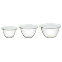 HARIO(ハリオ) レンジフタ付き 耐熱ガラス製 ボウル 3個セット 900ml 1500ml 2200ml BUONO kitchen マルチ ボール クリ...