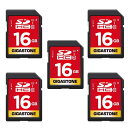Gigastone SDカード 16GB 5枚セット SDHC メモリーカード 高速 フルHD ビデオ SD card デジタルカメラ Full HD UHS-...