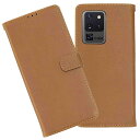 【Anrek】Samsung Galaxy S20 Ultra 5G / au SCG03 兼用 ケース 手帳型 カバー (ブラウン) サムスン ギャラクシーs...
