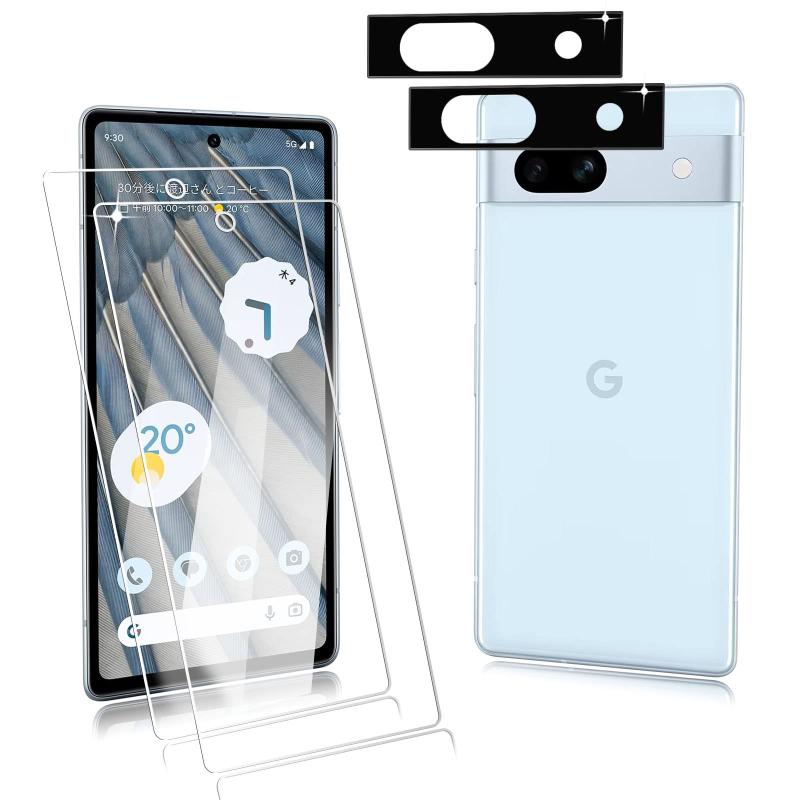 【4枚】FOR Google Pixel 7A 用のガラスフィルム（2枚入）+ FOR Google Pixel 7A 用のカメラフィルム（2枚入）超薄型 硬度9H 指紋防止 日本旭硝子製 for Google Pixel 7A 対応 保護フィルム 飛散