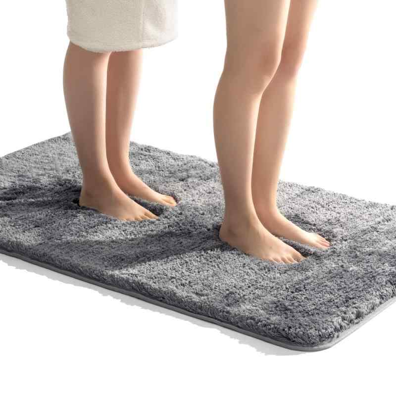 RECYCOバスマット 吸水 お風呂マット 大判 滑り止め 足ふきマット 抗菌 消臭 無地 ロング ダークグレー..