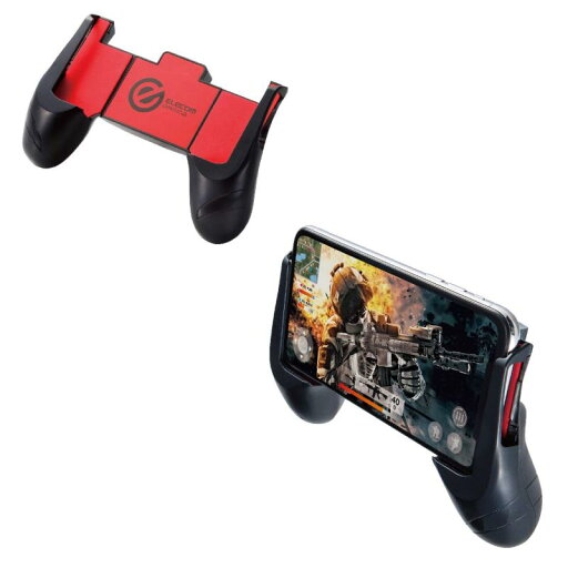 エレコム 荒野行動 PUBGMobile スマホ用 グリップ 4.7~6.5インチ iPhone/Android レッド P-GMGP01RDT エレコム 荒野行動 PUBGMobile スマホ用 グリップ 4.7~6.5インチ iPhone/Android レッド P-GMGP01RDT