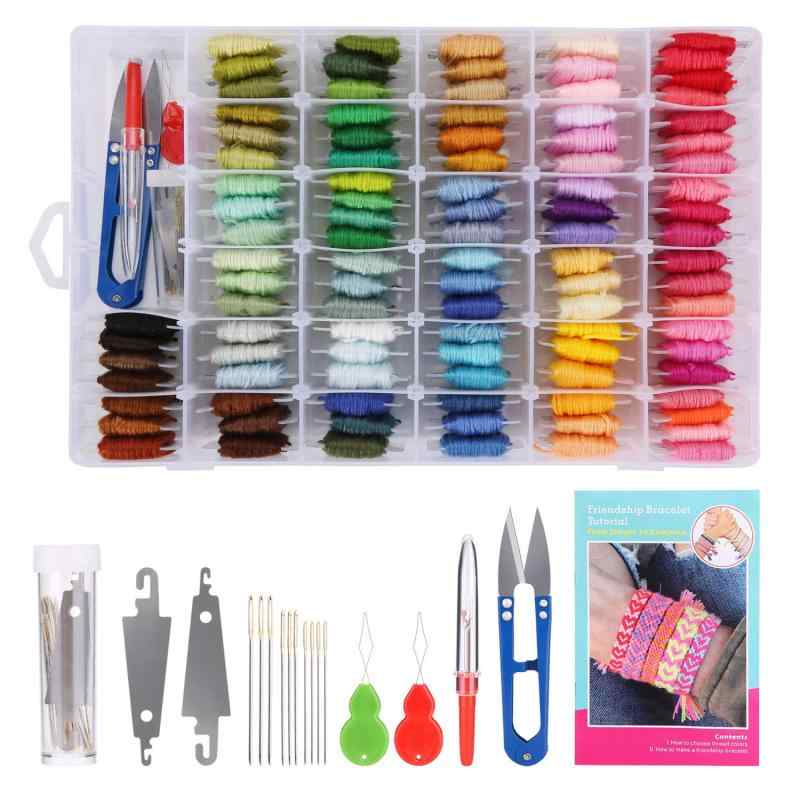 Fixm 刺繍糸 セット 100色 刺繍針 刺しゅうツール付き 長い 刺しゅう糸 糸巻き板 ミサンガ 組みひも 収..
