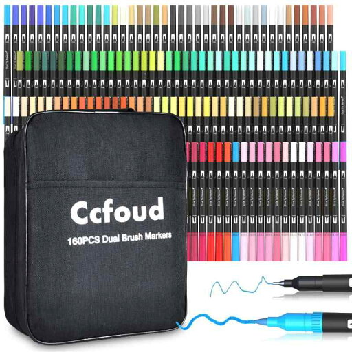 Ccfoud カラーペン セット 160色水彩カラー筆ペンカラー セット 水彩毛筆 太字 細字 イラストペン マーカーペン 水性 鮮やか 手帳 イラスト 色塗 お絵かきセット 美術 誕生日 プレゼント Ccfoud カラーペン セット 160色水彩カラー筆ペンカラー セット 水彩毛筆 太字 細字 イラストペン マーカーペン 水性 鮮やか 手帳 イラスト 色塗 お絵かきセット 美術 誕生日 プレゼント