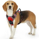 Eagloo 犬 ハーネス 小型犬 5-13kg 子犬用 犬への負担が少ない 引っ張り防止 サイズ調整可能 脱着簡単 夜間反射 安心散歩 通気性 軽量 柴犬 パグ (S レッド)
